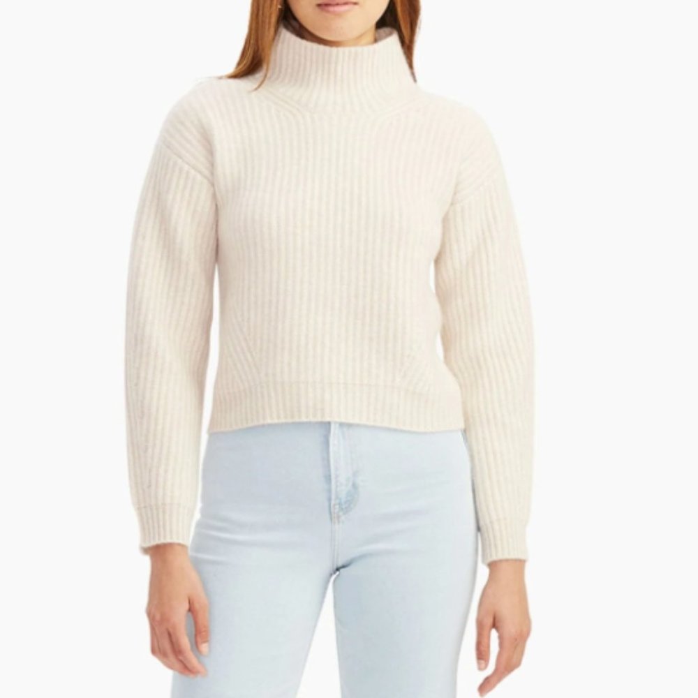NAADAM Merino Cashmere Fisherman Turtleneck Sweater